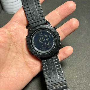 Columbia Digital Watch CT010 J11 Blavk Ruber Straps Working New Battery